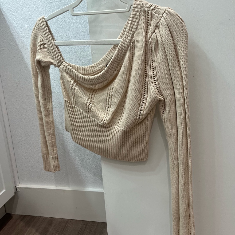 Cream Off the Shoulder Sweater